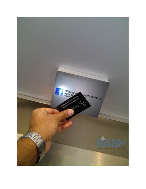RFID card could be tapped onto 'Like Boxes' which light up when your card is recognized RFID card could be tapped onto 'Like Boxes' which light up when your card is recognized